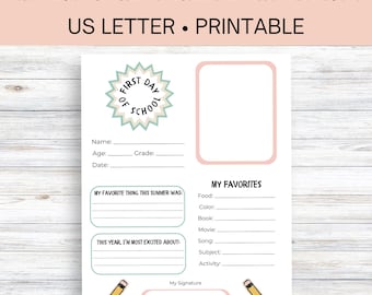 First Day of Homeschool Interview Questions | First Day of School Activity Page | Back to School Activity | All About Me First Day of School
