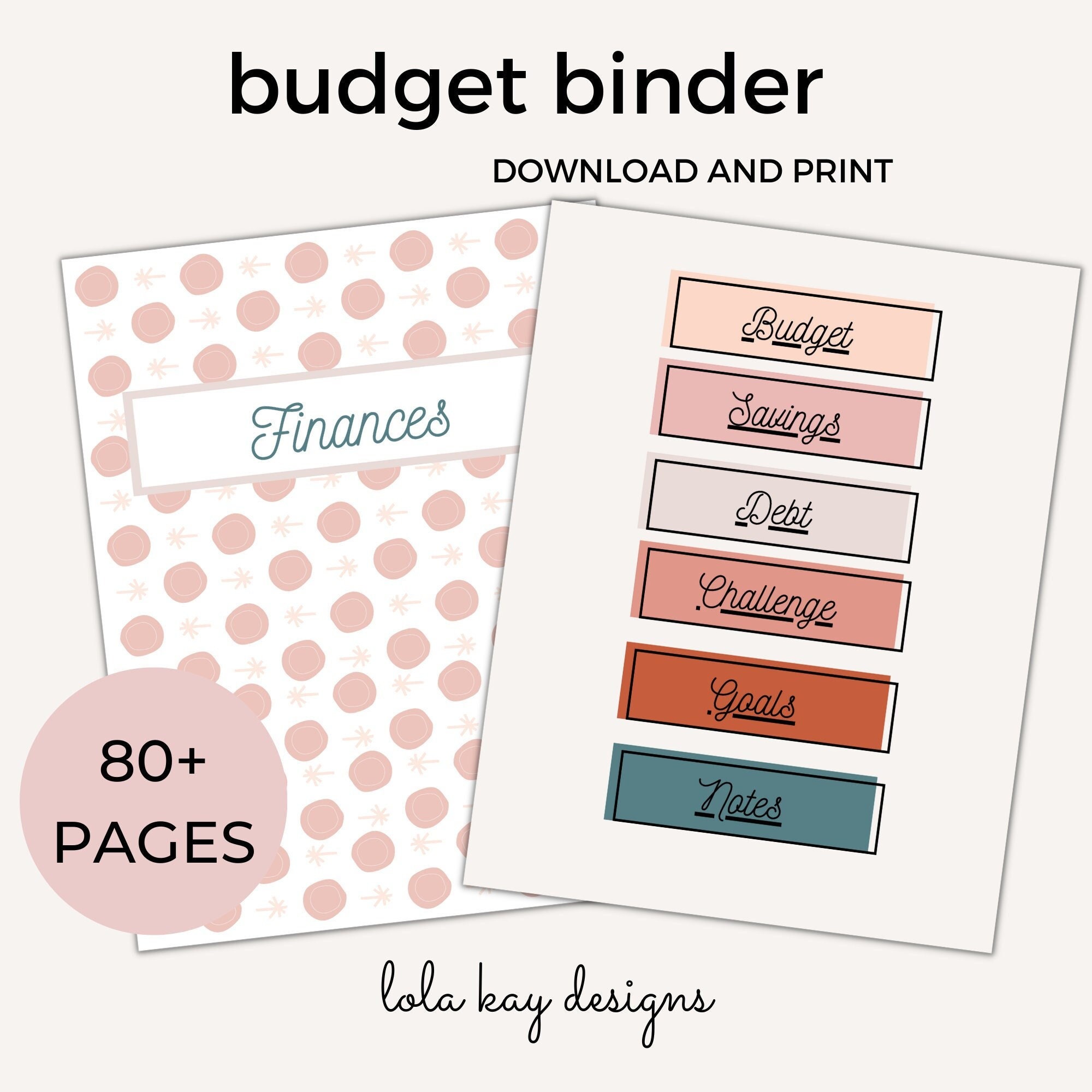 Printable Budget Binder| Monthly Budget Tracker| Savings Tracker| Debt
