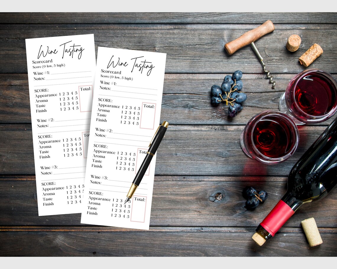 Simple Wine Tasting Scorecard and Cheat Sheet | Wine Tasting Guide ...