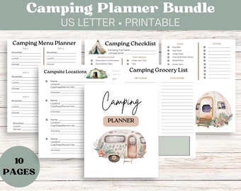 Camping Planner | RV Planner | Camp Binder | Gear List | Meal Checklist | Glamping & Outdoor Adventures | Camp Planner Printable