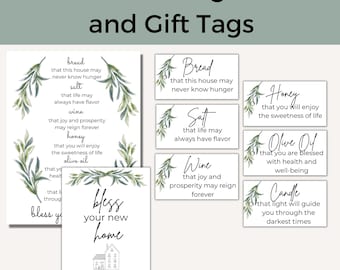 Housewarming Printable| House Blessing Printable| Bread, Salt, Wine| New Neighbors| New Homeowners| PDF