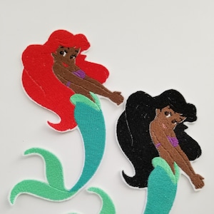 Mermaid Embroidered Patch - African American patches - Fish patch - under the sea patches - water patches