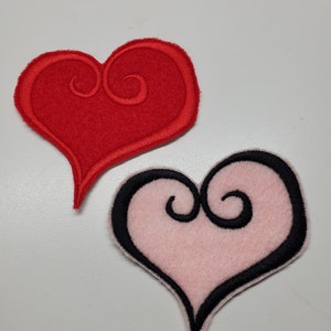 Custom Heart Patch - heart patch - Valentine&#39;s Day Patch - felt heart patch - Sew on heart patch - love patch - heart embroidery. red heart