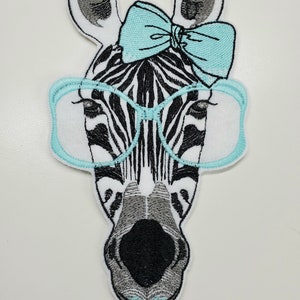 Custom Zebra Specs Embroidered Patch - zebra patches - zebra embroidery design - Zebra applique patch - safari patch