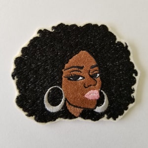 Afro Lady Bestickter Aufnäher - African American Patches - Black Girl Magic Embroidered Patch - Aufnäher - Aufnäher - Aufnäher