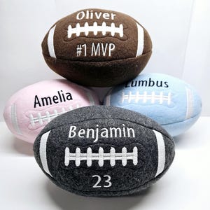 Personalized Football Stuffie, Football Pillow, Embroidered Football, football gifts, Sports Pillows, Sports Gifts, School Gifts, kid decor.