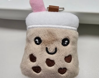 Boba Tea Plushie Keychain: Minky Backpack Accessory