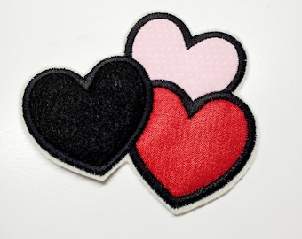 Parche de aplicación cardíaca - parche cardíaco - Parche de San Valentín - Parche de plancha en el corazón - Coser en parche de corazón - Aplicar de amor - Bordado de corazón