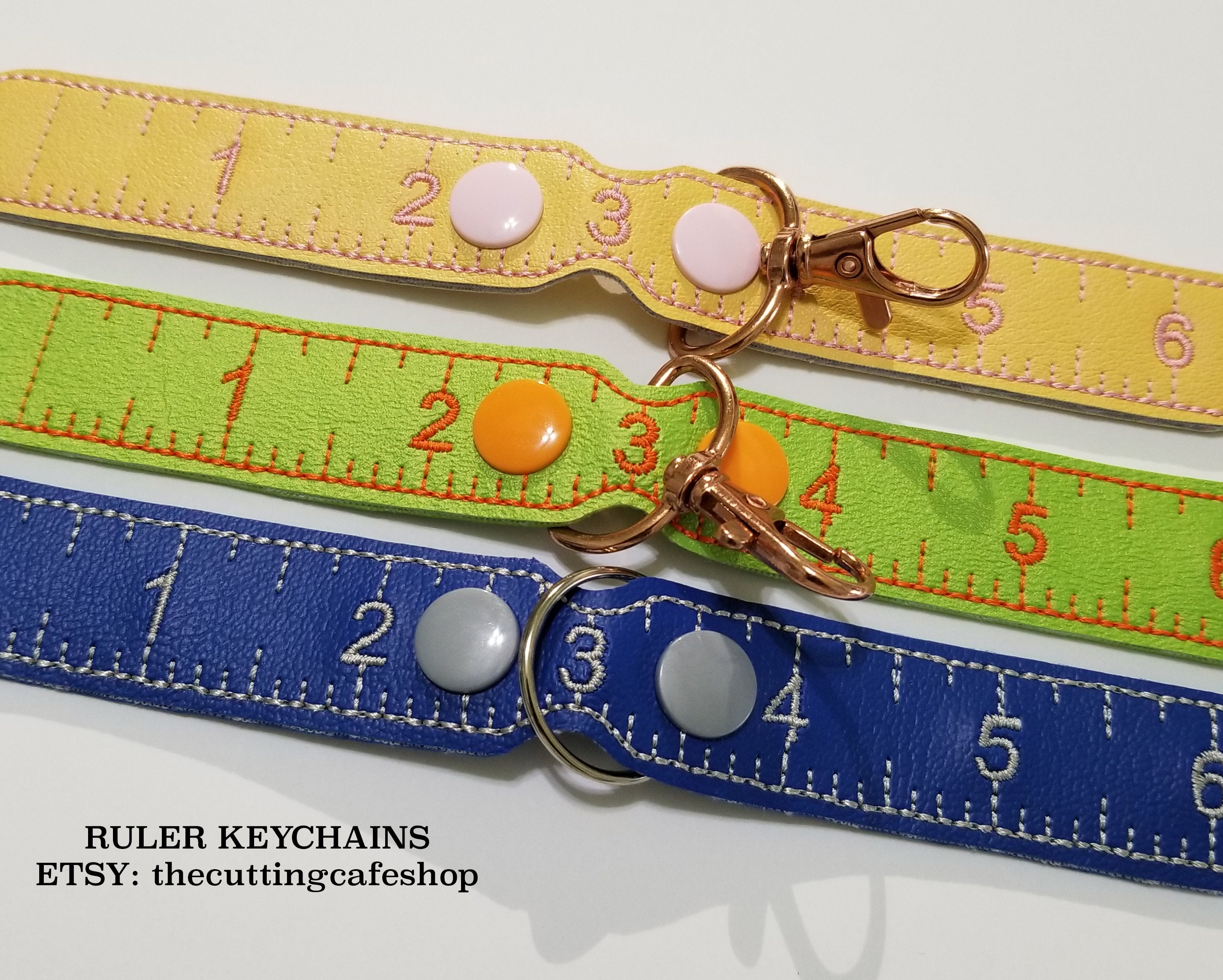 Label Key Rings Ruler Ruler Keychain - Embroidered Ruler - Ruler Charms - Gifts for Quilters ...