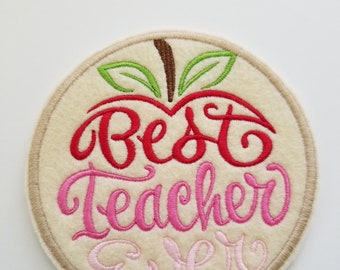 Bester Lehrer zum Aufnähen - Filz Aufnäher, Aufnäher für Lehrer, Aufnäher für Lehrer, Aufnäher für Planer, Aufnäher, Aufnäher