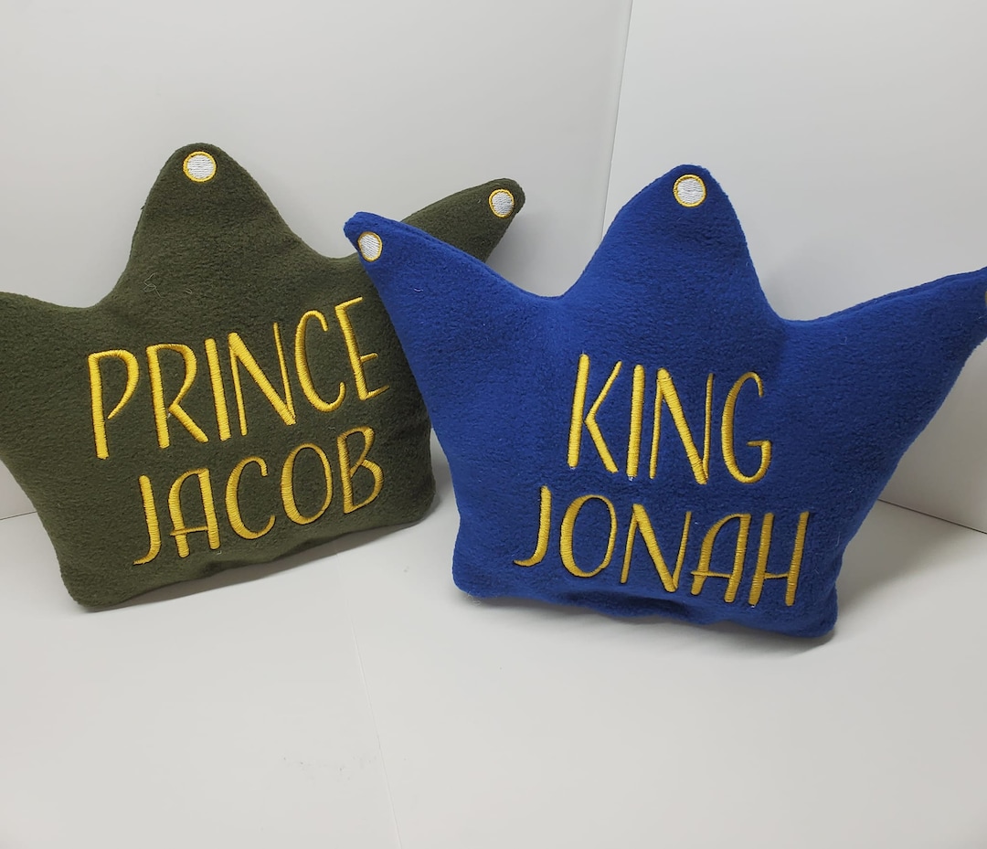 Personalized Crown Shaped Pillow Prince Pillow Little Boy Pillow Boy