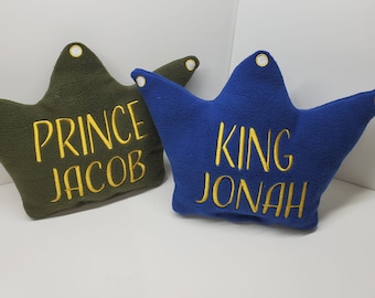 Personalized Crown Shaped Pillow - Prince Pillow- Little boy Pillow - boy Bedding Decor - Baby Shower Gift - Custom boy Pillow - king pillow