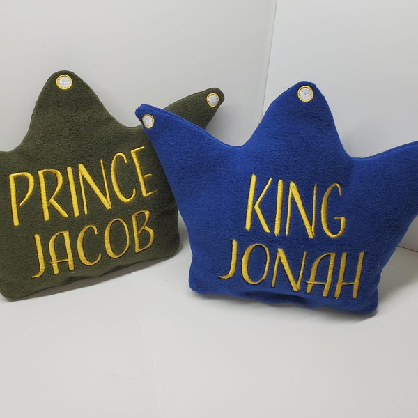 Personalized Crown Shaped Pillow - Prince Pillow- Little boy Pillow - boy Bedding Decor - Baby Shower Gift - Custom boy Pillow - king pillow