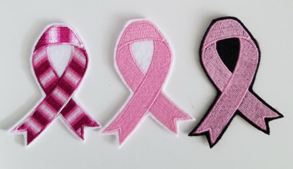 ribbon embroidery appliqu\u00e9 Breast Cancer Embroidered Ribbon Patch clothing patches pink ribbon embroidered patches