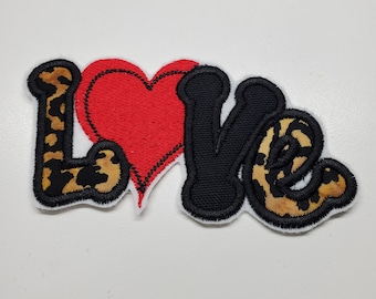 Love Applique Patch - heart patch - Valentine's Day Patch - Iron on love patch - Sew on Love patch - love applique - love embroidery