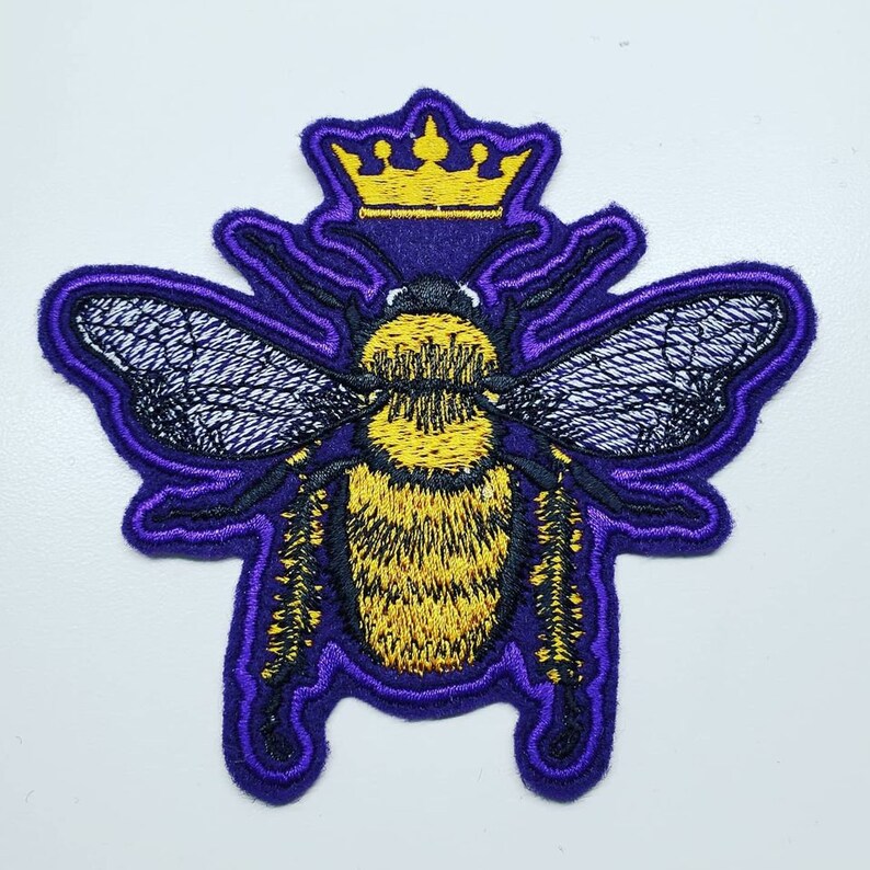 Queen Bee Embroidery Patch Felt Patches Iron On Sew On Etsy