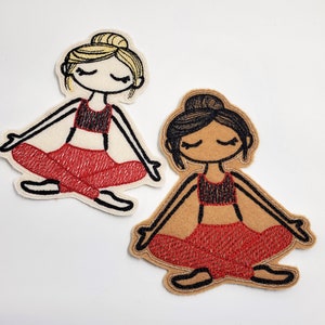 Yoga Girl Patch - Yoga Embroidered Patch - Yoga Iron on patch - Yoga Sew on patch - Yoga Gifts - Girl Patches - Meditating patches