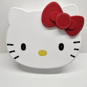 Cute Cat Bow Organizer Box | 3D Printed Kawaii Jewelry & Trinket Storage Container | Desk Organizer | Red, Pink or Purple Bow