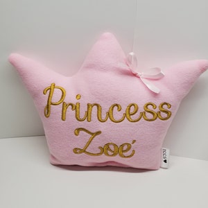 Cuscino personalizzato a forma di corona - Cuscino principessa - Cuscino bambina - Decorazione biancheria da letto ragazza - Regalo baby shower - Cuscino ragazza personalizzato - Rosa