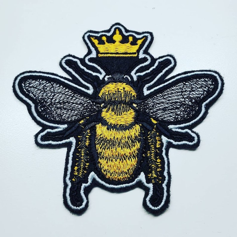 Queen Bee Embroidery Patch - Felt Patches, Iron-on, Sew on Patch, Bee ...