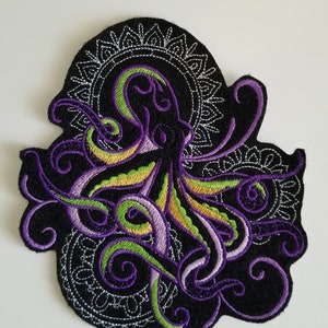 Octopus Embroidered Patch - Under the sea patches - sea embroidery designs -  appliques - clothing patches - backpack patch - iron on- sewon