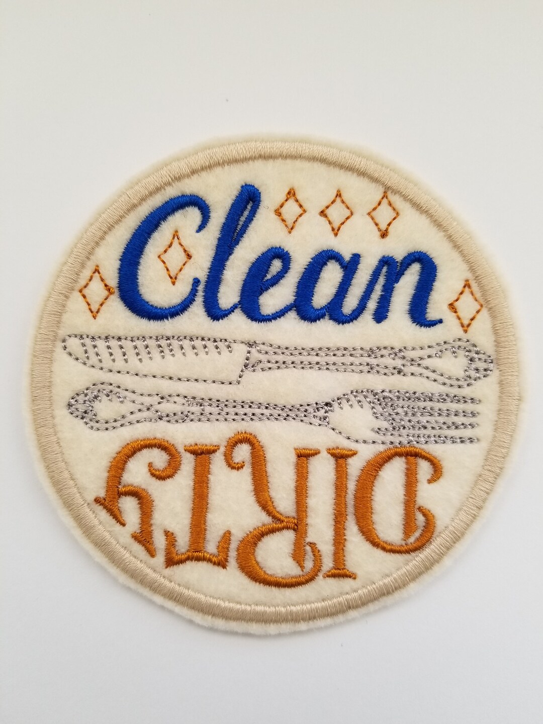Clean Dirty Dishwasher Embroidery Patch Felt Patches, Ironon, Sew on