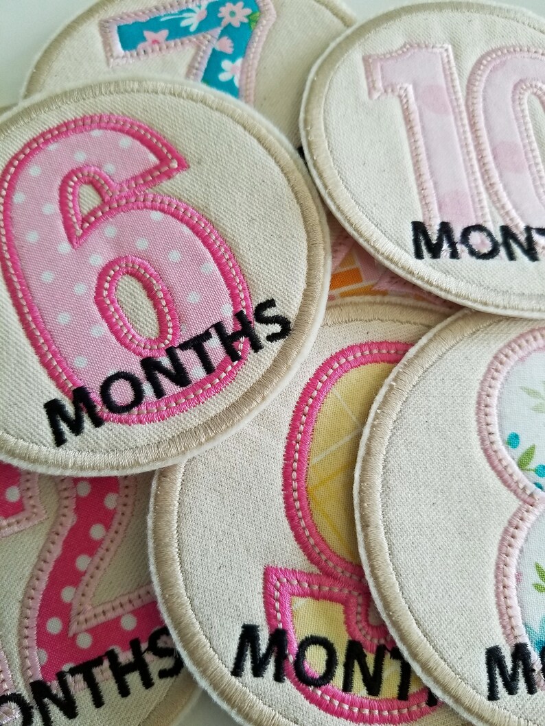 112 Months Milestone Baby Girl Patches Embroidered Patches Etsy