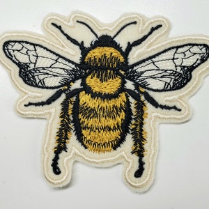 CUSTOM color Bee Embroidery Patch - felt patches,  iron-on, bee patches, queen bee embroidery gifts, insect patches, bug patche