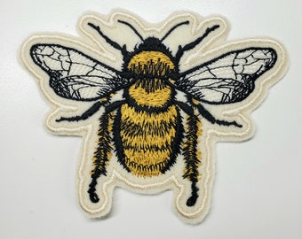 CUSTOM color Bee Embroidery Patch - felt patches,  iron-on, bee patches, queen bee embroidery gifts, insect patches, bug patche