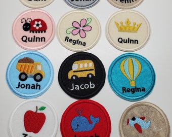 Personalized name Embroidered Patches, name badge, backpack patches, personalize kid patches, personalized jacket patches, whimsical, ironon