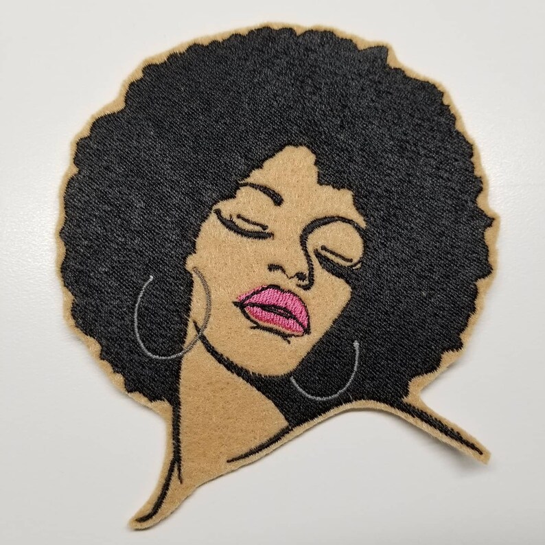 Beautiful Woman Embroidered Patch African American patches Etsy