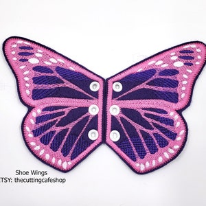 Custom Felt Monarch Butterfly Shoe Wings, Tennis Shoe Wings, Shoe Wings, Roller Derby Wings, Skate Accessories, Tennis Shoe Accessories,