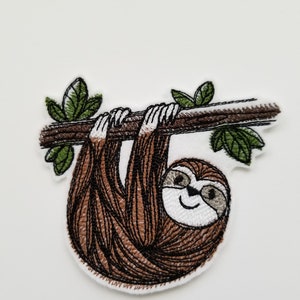 Sloth Embroidered Patch - sloth embroidery designs - planner patches - iron on, sew on, felt patch, sloth planner band -