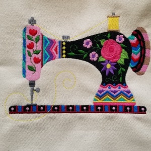 Sewing Machine Embroidery Panel - Quilting Panels - Quilt Blocks - Mother's Day Frame - Sewing Room Decor - Sewing Machine Pillow - quilts