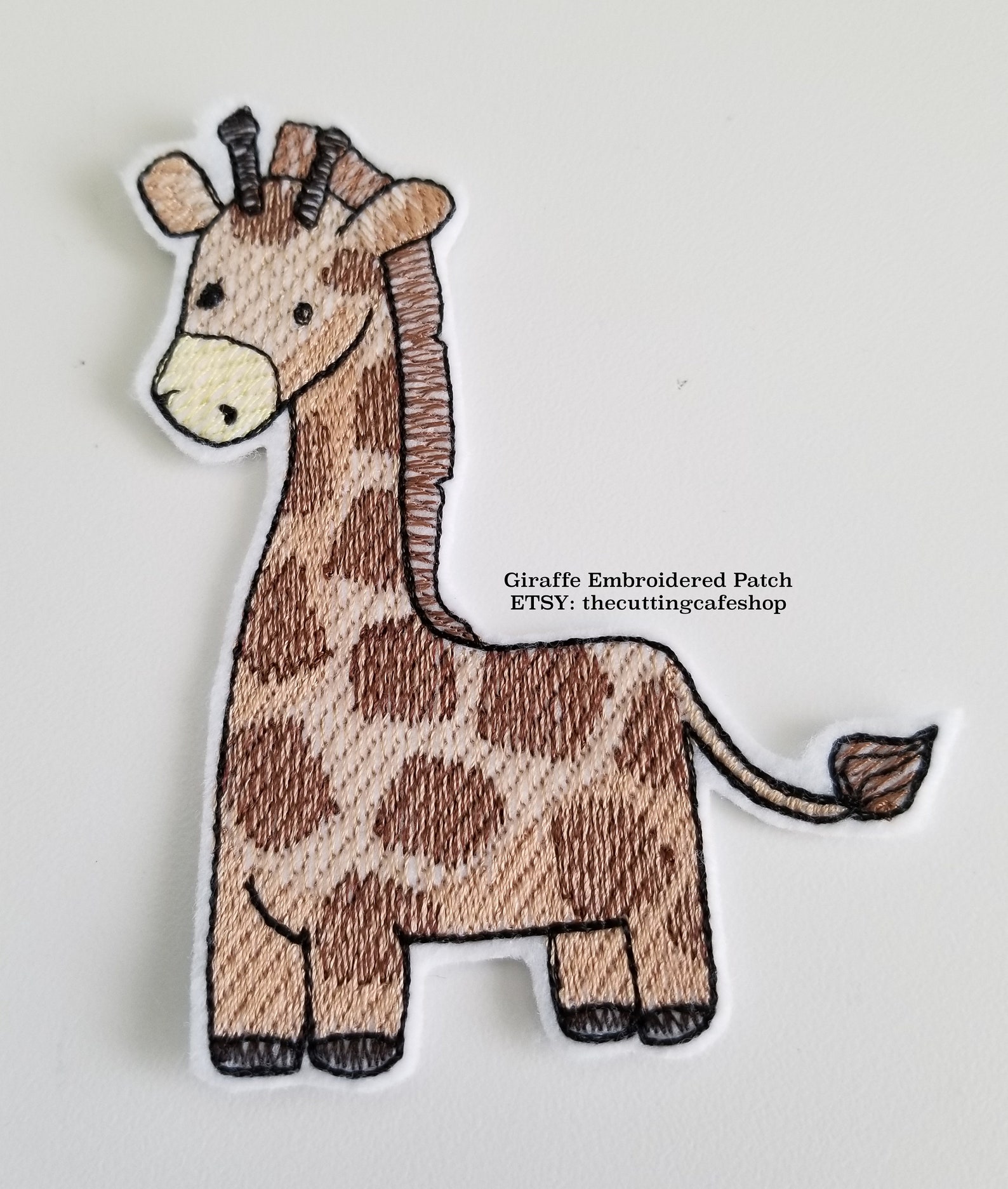 Giraffe Embroidered Patch Animal Patches giraffe Embroidery Etsy