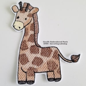 Giraffe Embroidered Patch - animal patches -giraffe embroidery designs - planner accessories -  baby patch - backpack patch - iron on- sewon