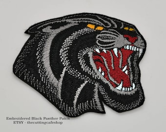 Black Panther Embroidered Patch - black panther patches - black panther designs - embroidery - embroidered patches - appliqués - panther