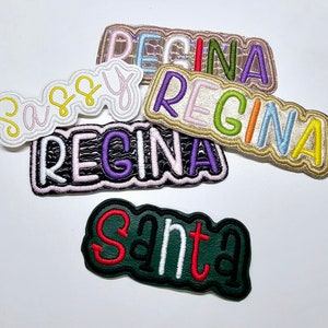 Vinyl MIXED Personalized Name Patch, Name Badge, Bridesmaid Patch, Lunchpail name patch, Custom Word Patch, Name Patch for gifts, embroidery