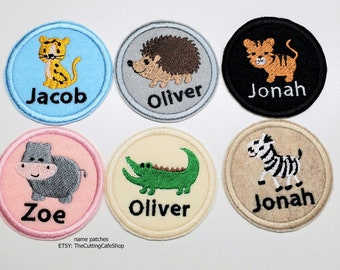 Personalized name Embroidered Patches, name badge, backpack patches, personalize kid patches, personalized jacket patches, whimsical, ironon