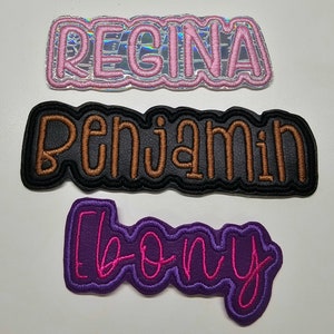 Vinyl Personalized Name Patch, Name Badge, Bridesmaid Patch, Lunchpail name patch, Custom Word Patch, Name Patch for gifts, embroidery