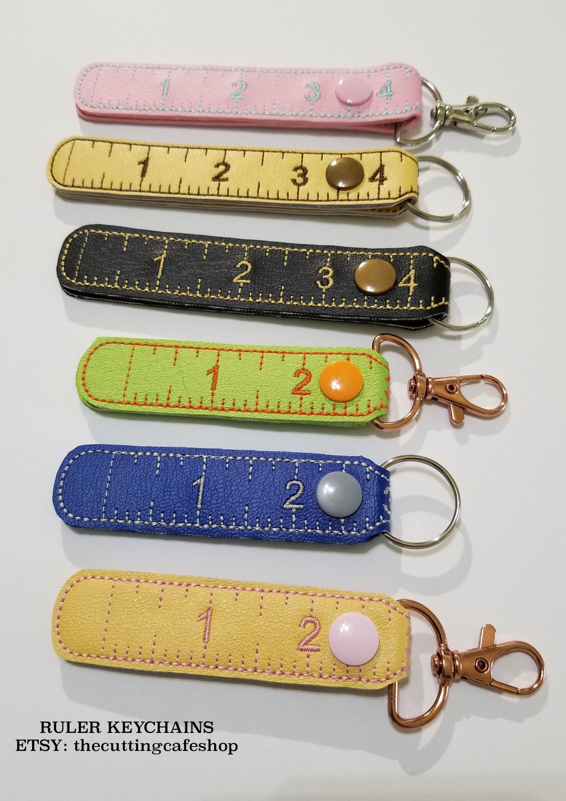 Key Chain Ruller Ruler Keychain - Embroidered Ruler - Ruler Charms - Gifts for Quilters ...