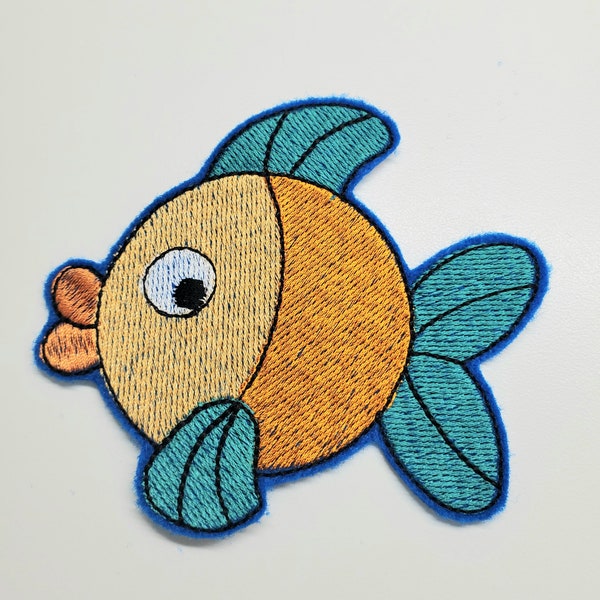 Colorful Fish Embroidered Patch - fish patch -fish embroidery designs - planner accessories -  sea life patches - backpack patch - iron on