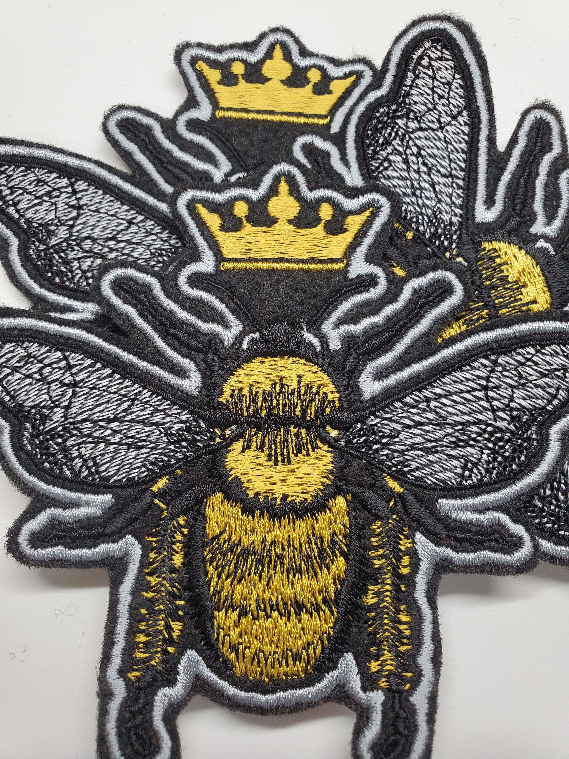 Queen Bee Embroidery Patch - Felt Patches, Iron-on, Sew on Patch, Bee ...