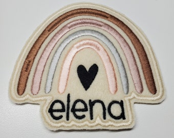 Gepersonaliseerde Rainbow Patch - Boho Rainbow Patch - Rainbow Heart Patch - Aangepaste naam regenboog patch - Rainbow Gifts - Iron on Patch -
