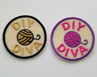 DIY Diva Embroidery Patch - Iron-On Felt Applique (3.25 inch)