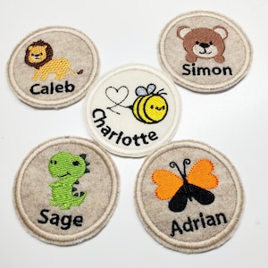 Personalisierte Name Gestickte Aufnäher, Namensschild, Rucksack Aufnäher, Kind Aufnäher personalisieren, personalisierte Jacke Aufnäher, wunderlich, Aufbügeln