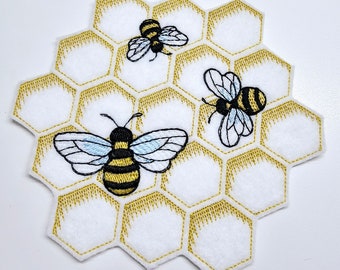 Honeycomb Bee Aufnäher - Insekt (13x12cm)