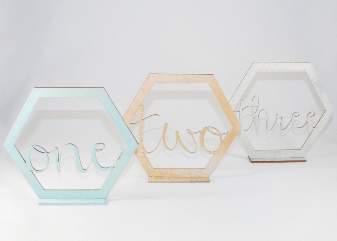 Geometric Numbers Table Laser Cut Geometric Table Number // Wedding Table Number - Etsy