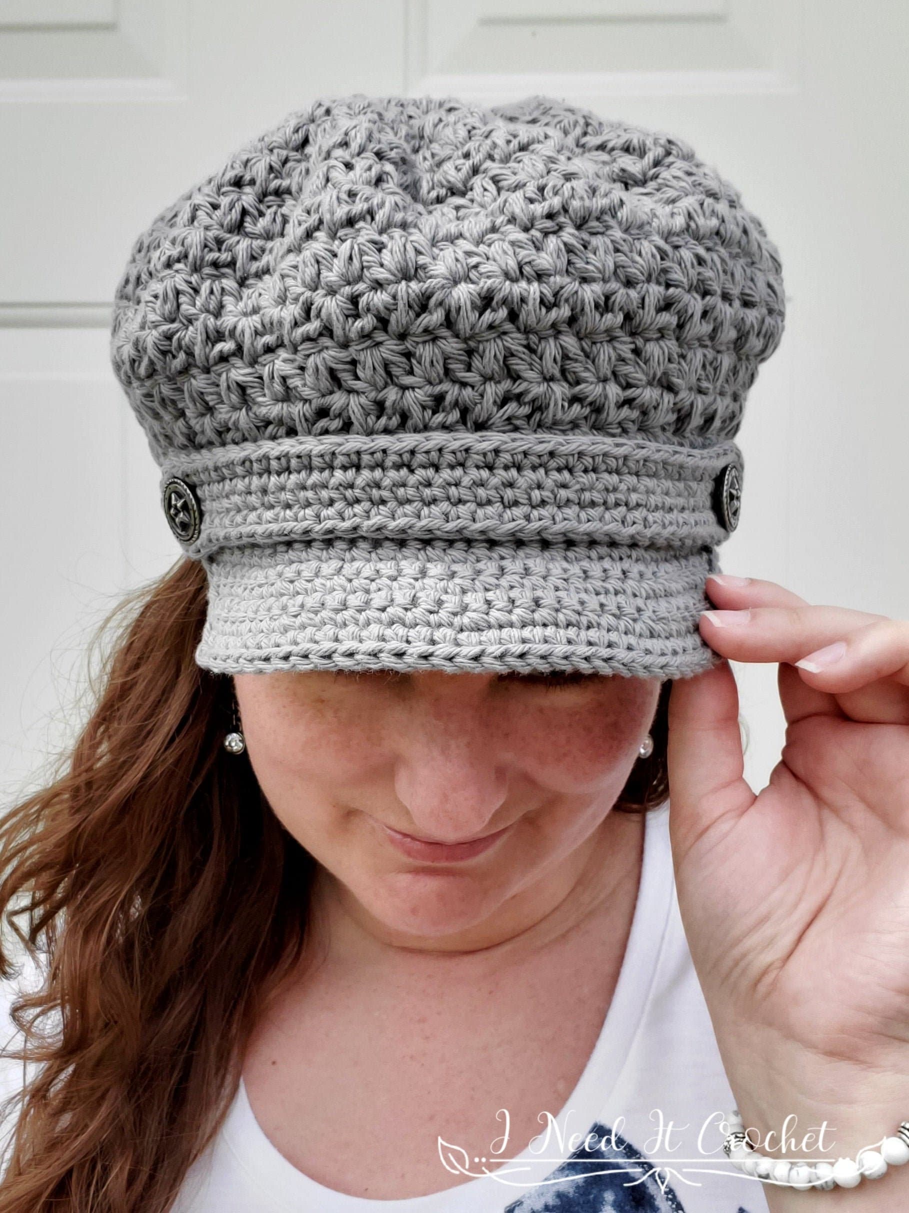 Crochet Hat Pattern, Crochet Newsboy Hat Pattern, Crochet