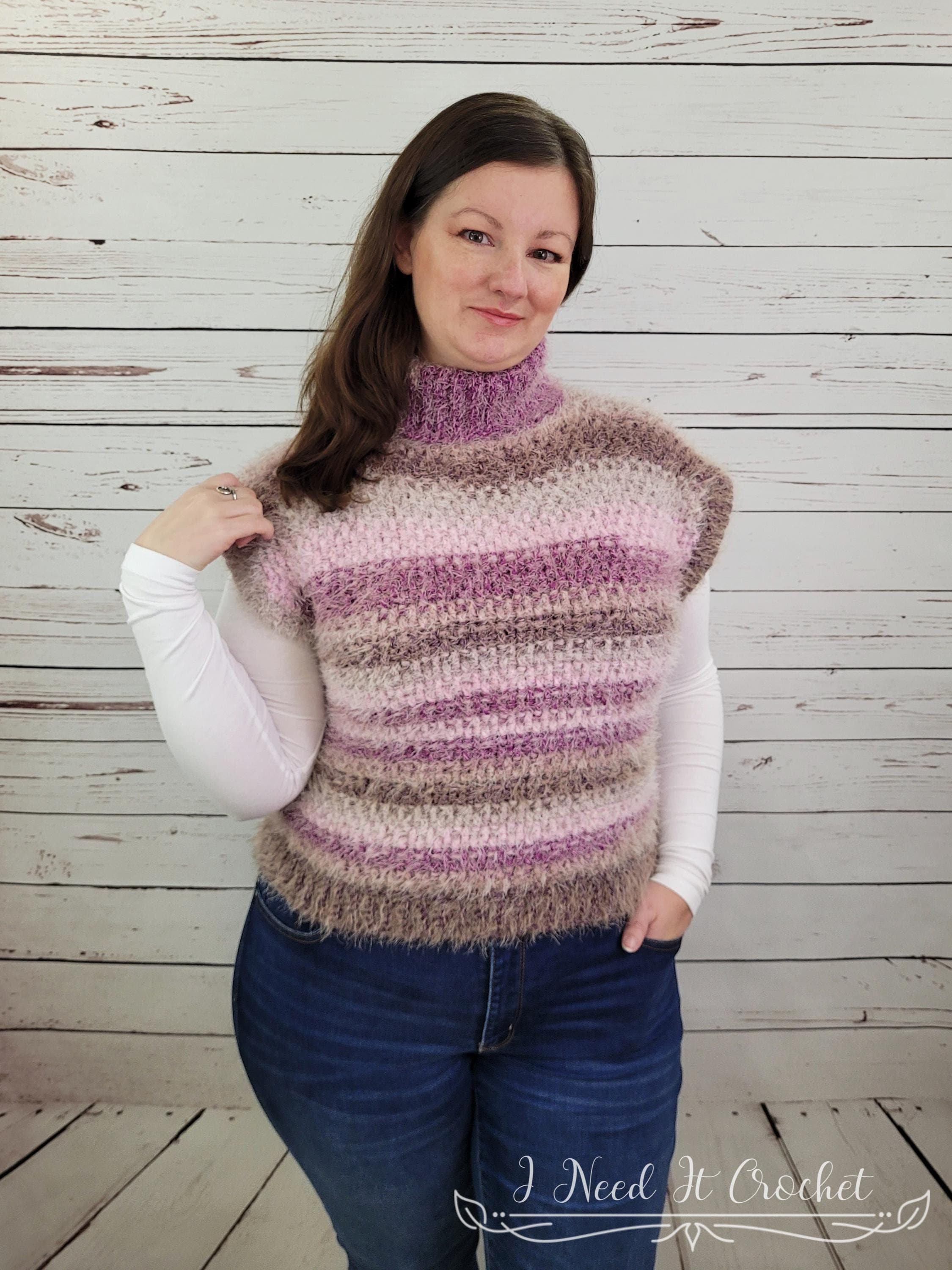 Fuzzy Textures Sweater Vest Crochet Pattern